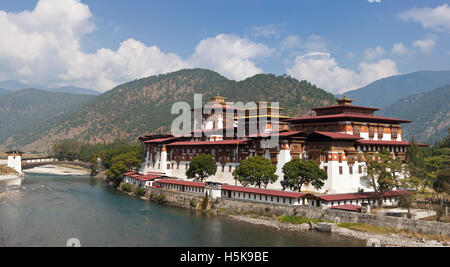 Punakha Dzong, le Bhoutan, l'Asie du Sud Banque D'Images