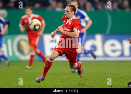 Franck Ribéry, le joueur du Bayern Munich, Fédération allemande de football (DFB Cup demi-finale, le FC Schalke 04 vs Bayern Munich 0-1 Banque D'Images