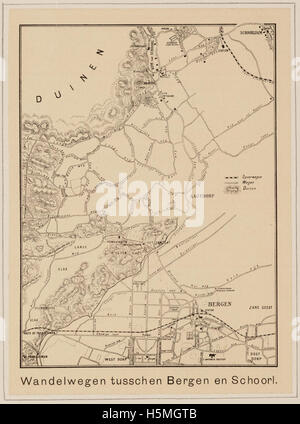 Traduction : 'chemins errants entre Bergen et Schoorl, 1917.' Ce titre fait probablement référence à une photographie ou une peinture représentant le paysage entre les deux sites aux pays-Bas en 1917. Banque D'Images