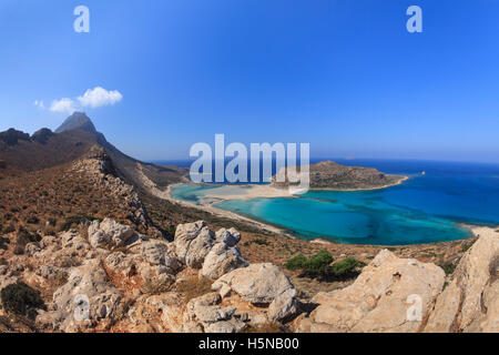 Lagon de Balos et Gramvousa à Hania, en Crète. Banque D'Images