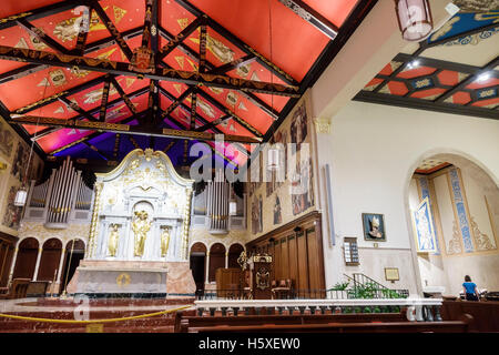Saint Augustine Floride,Basilique de la Cathédrale,intérieur,catholique,autel,église,FL160802096 Banque D'Images