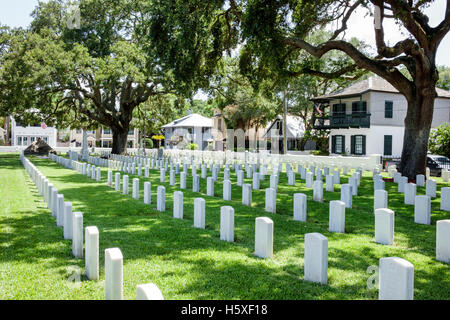 Saint Augustine Floride, cimetière national de St Augustine, St. Francis casernes,anciens combattants,tombes,pierres tombales,soldat inconnu,guerres indiennes,FL16080306 Banque D'Images