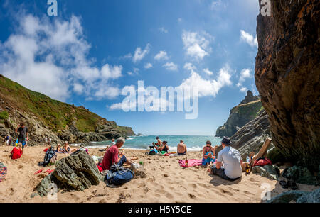 Macely Cove et les collines environnantes à proximité de Prawle dans la région de South Hams Devon NB C'est un des plusieurs cadres. PHOTOMERGE Banque D'Images