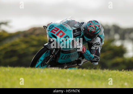 Philip Island, Australie. 22 octobre, 2016. Phillip Island, Australie. Moto 3. Les essais libres n°3. Fabio Quartraro. Credit : Russell Hunter/Alamy Live News Banque D'Images