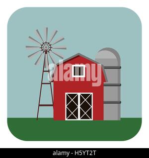 L'icône de construction, grange vector illustration Illustration de Vecteur