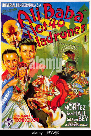 Ali Baba et les quarante voleurs (1944) - Affiche de film espagnol Banque D'Images