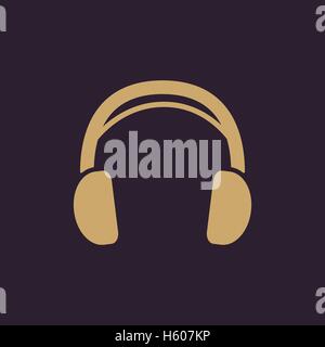 L'icône du casque. Symbole du son. Télévision Illustration de Vecteur