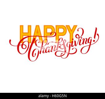 Joyeux Thanksgiving lettrage manuscrit inscription pour greetin Illustration de Vecteur