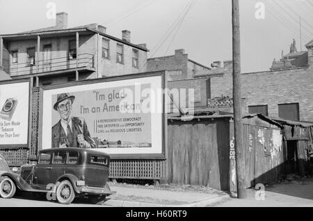 Association nationale des gestionnaires d'affichage, Dubuque, Iowa, USA, John Vachon pour la Farm Security Administration, Avril 1940 Banque D'Images