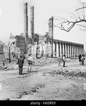 Ruines de la North Eastern Railroad Depot, Charleston, Caroline du Sud, par George N. Barnard, Avril 1865 Banque D'Images