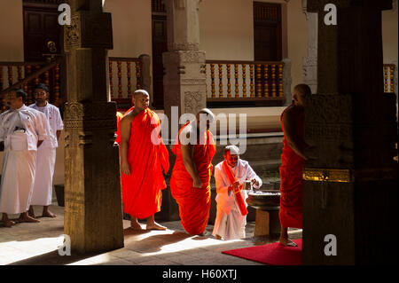 Cérémonie Puja, Temple de la dent, Kandy, Sri Lanka Banque D'Images