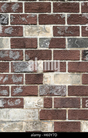 Minable et inégale old brick wall texture background Banque D'Images