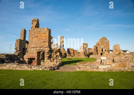 Les ruines de l'Earl's Palace à Birsay, Orkney continentale, Ecosse, Royaume-Uni Banque D'Images