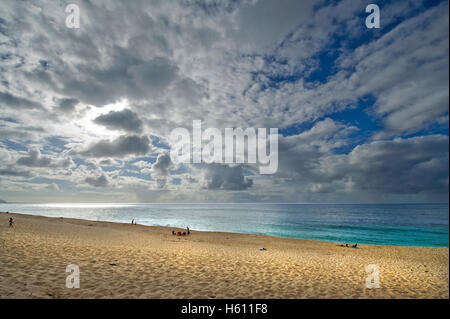 Plage de Waimea sur l'Île Oahu, Hawaii Banque D'Images