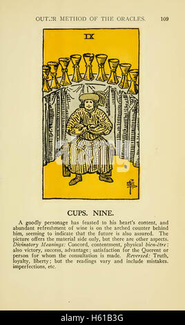 La clé illustrée au Tarot le voile de la divination, illustrant le grand et le petit ; Arcana englobant : le voile et ses Banque D'Images