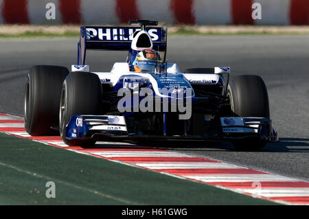 Motorsports, Nico Huelkenberg, GER, dans la Williams FW31, voiture de course de Formule 1 à l'essai au circuit de Catalogne dans Banque D'Images