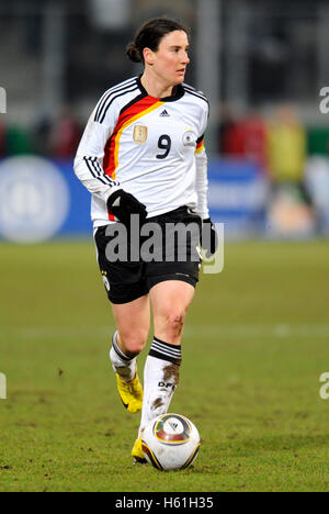 Birgit Prinz, au Women's international footballmatch Germany-North Corée 3-0 dans le MSV Arena à Duisburg Banque D'Images