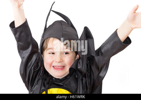 Garçon avec des costumes de carnaval . Costume de chauve-souris. Banque D'Images