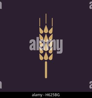 Le spica icône. Symbole du blé. Télévision Illustration de Vecteur