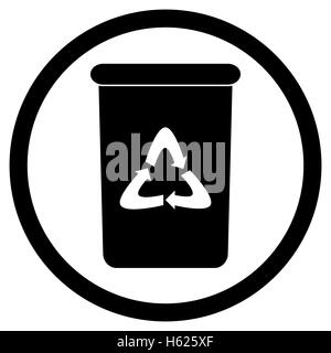 Bin icon noir. Recycler et poubelle, poubelle et poubelle. Vector illustration Banque D'Images