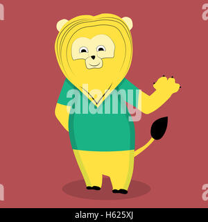 Cartoon lion animal. Cartoon chat, animal sauvage, vector illustration Banque D'Images