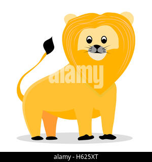 Vector cartoon Lion. Lion isolé sur fond blanc illustration Banque D'Images