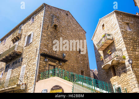 Vieux Centre-ville de la ville de Sartene, Corse, France, Europe. Banque D'Images