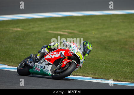 Phillip Island, Australie. 23 octobre, 2016. MotoGP. Réchauffer. Cal Crutchlow, LCR Honda MotoGP Team. Credit : Russell Hunter/Alamy Live News Banque D'Images