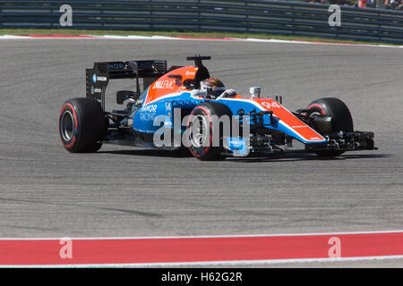 Austin, Texas, États-Unis. 22 octobre, 2016. Pascal Wehrlein # 94 est en concurrence au cours de 2016 des États-Unis de Formule 1 course de qualification du Grand Prix de deux jours sur le circuit des Amériques le 22 octobre 2016 à Austin, Texas : Crédit Photo l'accès/Alamy Live News Banque D'Images