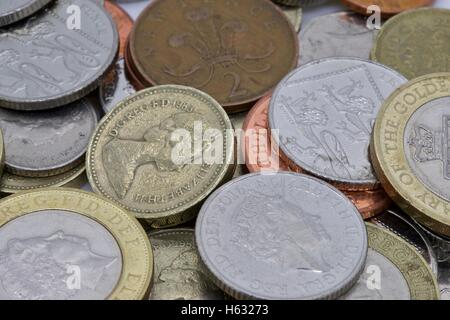 Pièces de monnaie britanniques. Banque D'Images