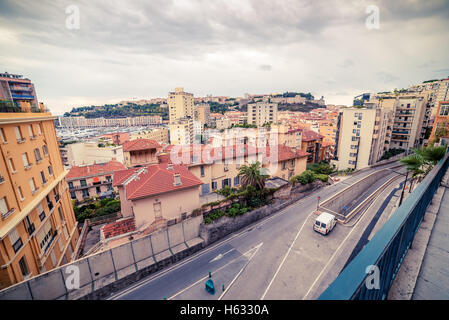 Monaco : vue du haut de la ville Banque D'Images