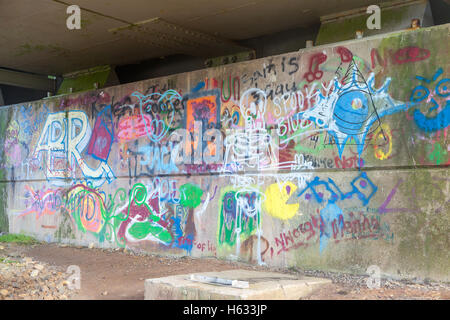 Sous le pont Graffiti Cleddau, Pembrokeshire Banque D'Images