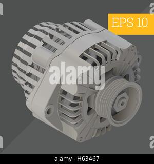 Vector illustration isométrique de l'alternateur Illustration de Vecteur