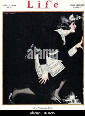 Couvrir d'original old vintage 20s American Life magazine en date du 7 avril 1921 Banque D'Images