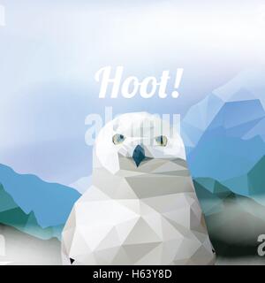 Abstract Low Poly, Snowy Owl (Bubo scandiacus) - Vector Illustration Illustration de Vecteur