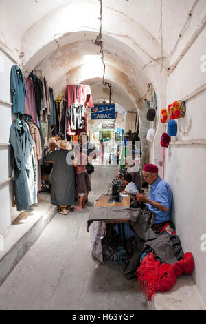 La rue du marché à Houmt Souk, Djerba Tunisie Banque D'Images