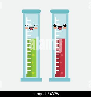 L'icône de fluides chimiques verrerie kawaii Illustration de Vecteur