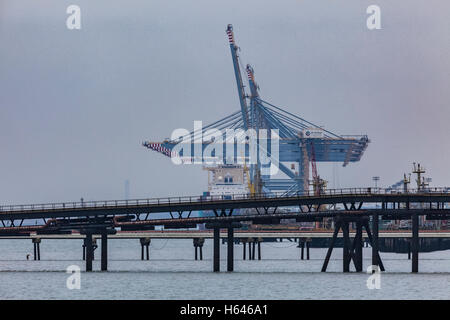 London Gateway vu de Southend de l'orifice Haven Creek Banque D'Images