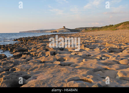 Plage Is Arenas, Torre del Pozzo, Oristano, Oristano, Sardaigne, Italie Banque D'Images