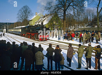 Excursion en train à vapeur à partir de Muenster avec P8 class loco no. 38 1772 à Warstein, Rhénanie du Nord-Westphalie Banque D'Images