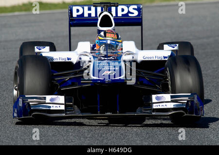 Motorsports, Nico Huelkenberg, GER, dans la Williams FW31, voiture de course de Formule 1 à l'essai au circuit de Catalogne dans Banque D'Images