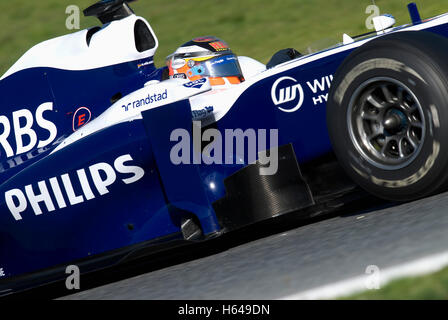 Motorsports, Nico Huelkenberg, GER, dans la Williams FW31, voiture de course de Formule 1 à l'essai au circuit de Catalogne dans Banque D'Images