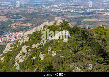 Ancien Château des Maures de Sintra, au Portugal. Banque D'Images