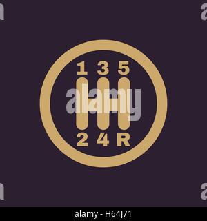 L'icône de changement de vitesses manuel. Voiture et symbole de transmission. Télévision Illustration de Vecteur