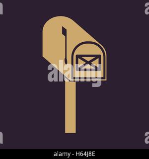 L'icône de boîte aux lettres. Mail, adresse postale, symbole du bureau de poste. Télévision Illustration de Vecteur
