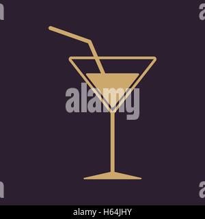 L'icône de cocktail. Boire et faire la fête, symbole de l'alcool. Télévision Illustration de Vecteur