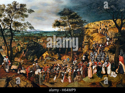 Le Christ portant la Croix 1606 Pieter Brueghel ( Bruegel ) la jeune Belge Flamand 1616-1647 Belgique Banque D'Images