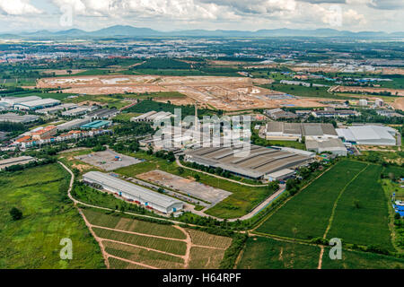 L'aménagement du parc industriel et résidentiel de la construction Vue aérienne Banque D'Images