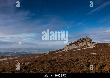 Manstone Rock sur les Stiperstones, près de Snailbeach, Shropshire, England, UK Banque D'Images