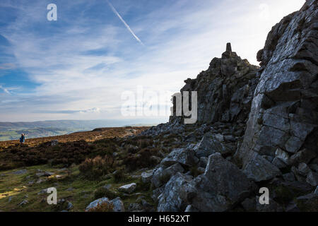 Manstone Rock sur les Stiperstones, près de Snailbeach, Shropshire, England, UK Banque D'Images